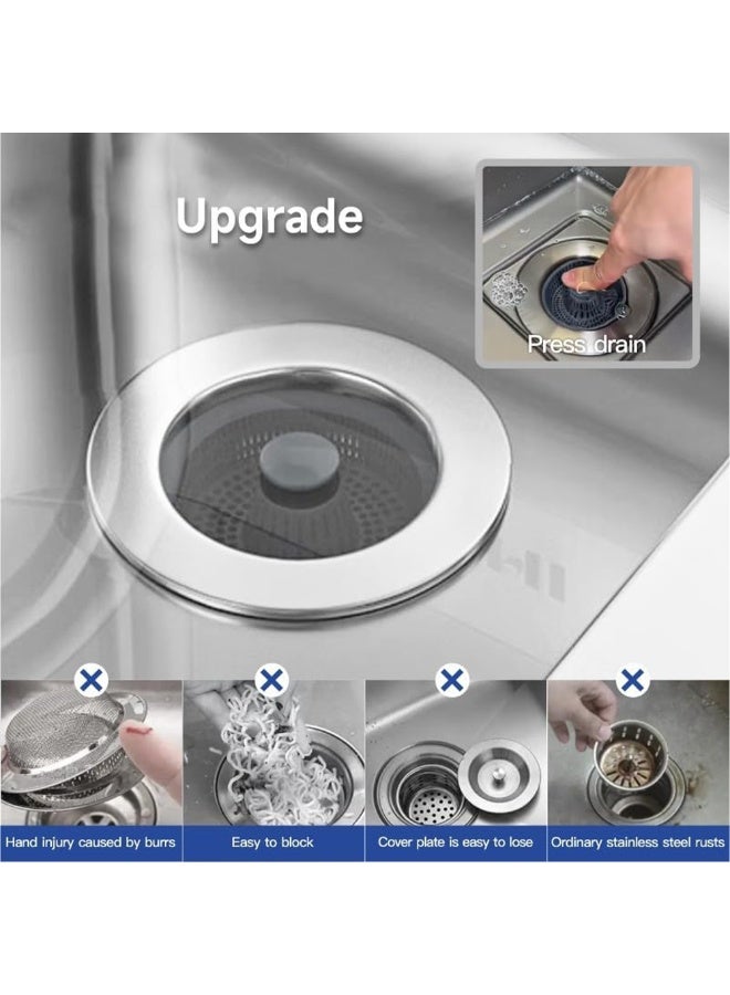 3-in-1 Kitchen Sink Drain Strainer and Stopper Combo, Pop-Up Anti-Clogging Basket Filter, Universal 7cm Sink Plug for Food Catcher & Odor Isolation, Heavy Duty PP Material Kitchen Gadgets, Replacement Sink Drain Assembly for Standard US & Modern Kitchens, Water Stopper & Waste Filter Set (Pack of 1) - Image 3